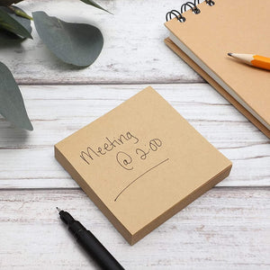 6 Packs Kraft Paper Sticky Notes, 3 x 3 Inch Memo Notepad (100 Sheets Per Pad) - Lasercutwraps Shop