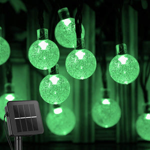 Solar String Lights Outdoor Waterproof, 2 Pack 60 LED 36.5 FT Each, Crystal Globe Lights with 8 Lighting Modes - Lasercutwraps Shop