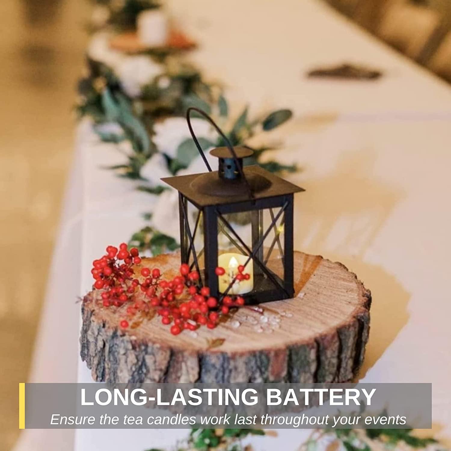 48-Pack Battery Tea Lights Bulk, Long-Lasting Tea Lights Battery Operated, Flameless Flickering Romantic Wedding Candles - Lasercutwraps Shop