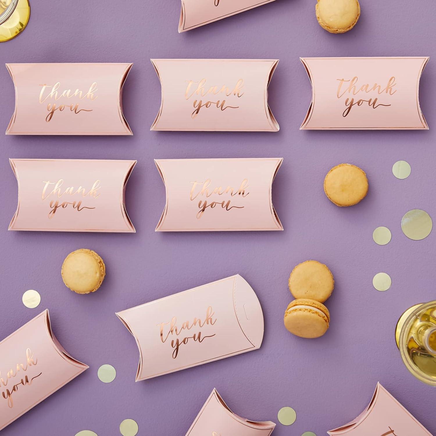 100-Pack Wedding Favor Pillow Boxes, Bulk 5.2x3.2-Inch Kraft Paper Thank You Gift Boxes - Lasercutwraps Shop
