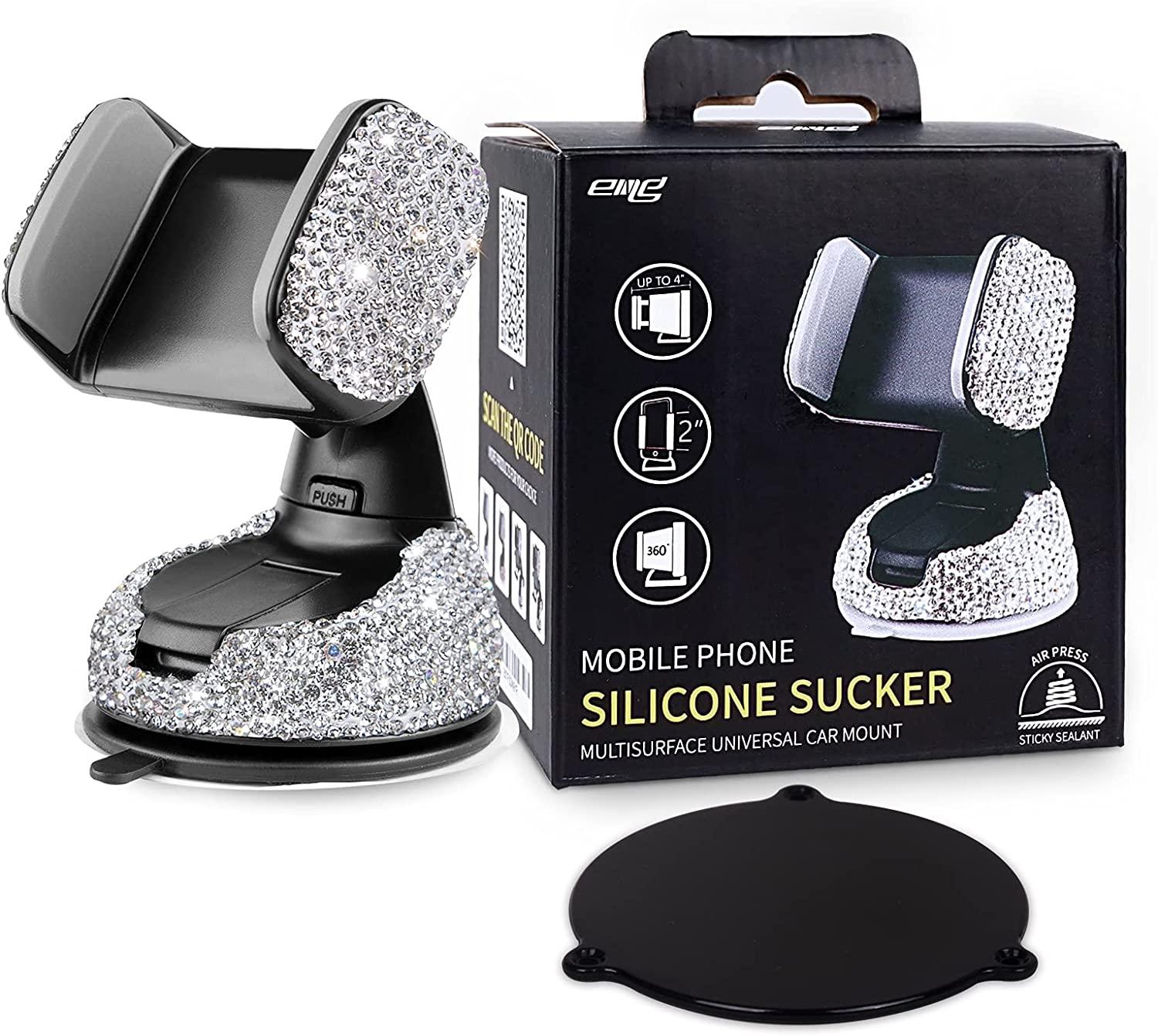 Car Phone Mount Cell Phone Holder with One More Air Vent Base,Bling Crystal Universal Phone Mount Holder Cradle for Dashboard - Lasercutwraps Shop