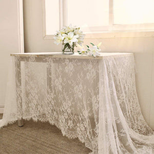 Lace Tablecloth White Wedding Tablecloths 60x120 Inch Vintage Rustic Farmhouse Table Fabric for Romantic Wedding Table Decorations - Lasercutwraps Shop