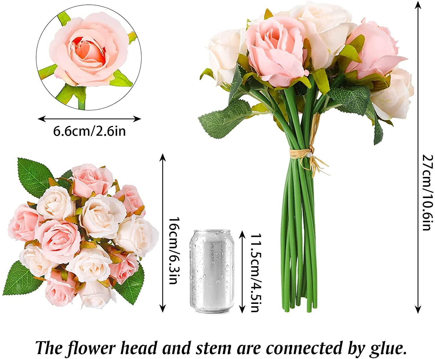 24 Heads Artificial Rose Flowers Bouquet Silk Flowers Rose for Home Bridal Wedding Party - Lasercutwraps Shop