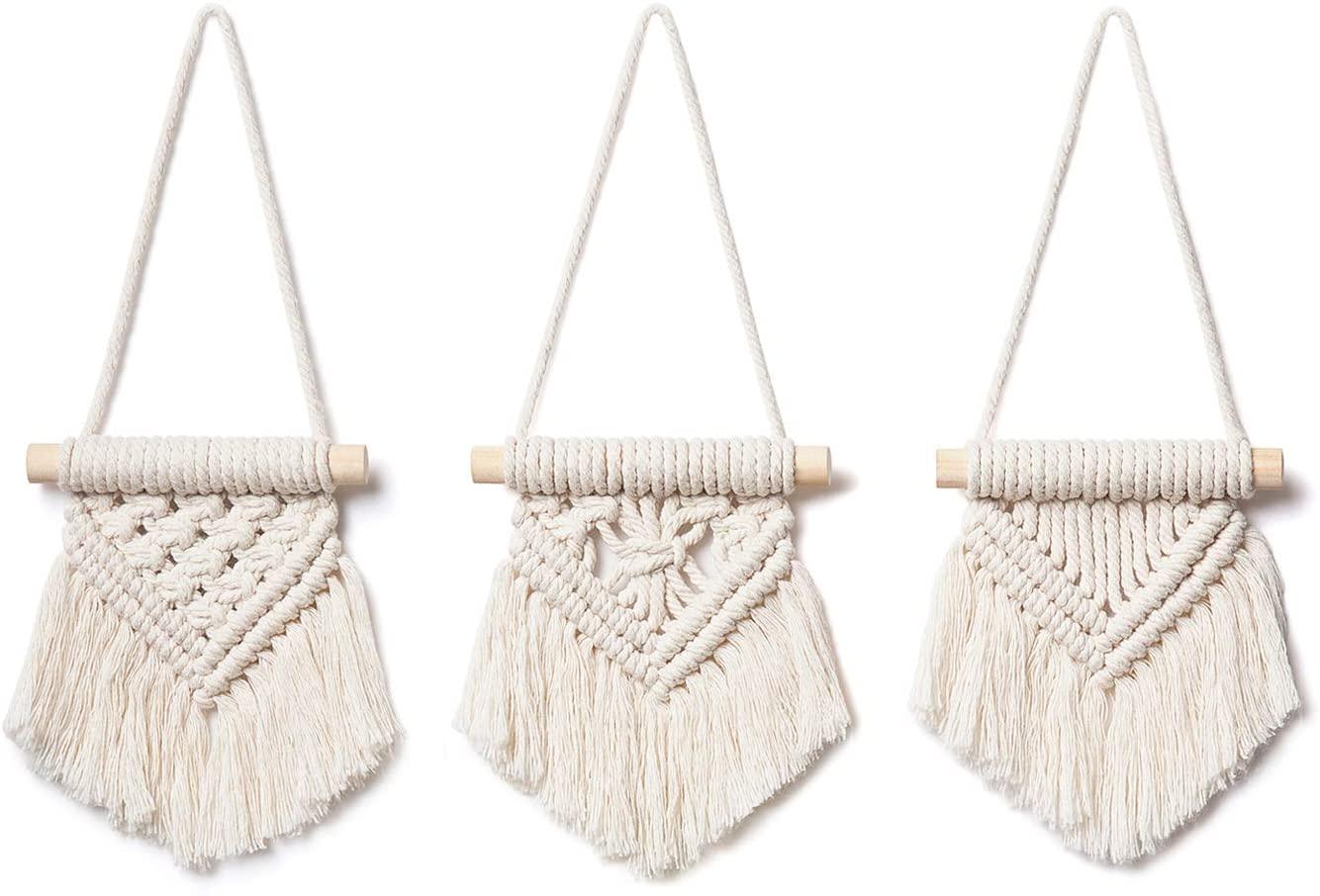 Mini Macrame Wall Hanging Set of 3 - Lasercutwraps Shop