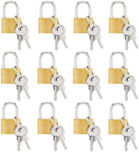 12 Pack Small Locks with Keys, Mini Padlock for Luggage, Backpacks, Gym Bags, Jewelry Box, Diaries - Lasercutwraps Shop