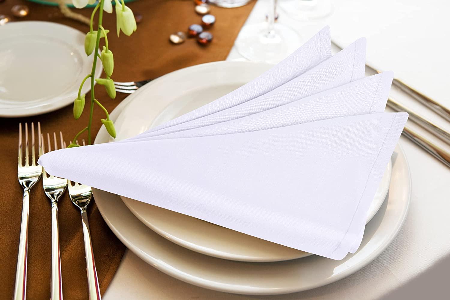 12Pcs 100% Polyester Dinner Napkins with Hemmed Edges, Washable Napkins Ideal for Parties, Event, Weddings - Lasercutwraps Shop