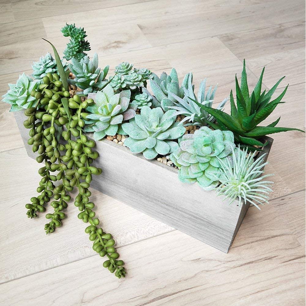 artificial succulent picks 11 Pcs Mini Artificial Succulents Picks Unpotted Faux Succulent Assortment in Flocked Green in Different Type Different Size Succulents