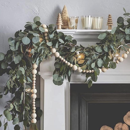 5 Pack Artificial Eucalyptus Garland Greenery Eucalyptus Vines Faux Silver Dollar Eucalyptus Strands for Mantle Table Wedding - Lasercutwraps Shop