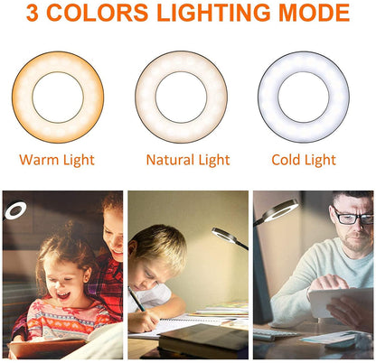 Clip on Light Reading Lights , 48 LED USB Desk Lamp with 3 Color Modes 10 Brightness, Eye Protection Book Clamp Light - Lasercutwraps Shop