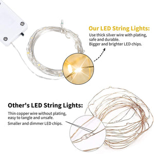 12 Pack Led Fairy Lights Battery Operated String Lights Waterproof Silver Wire 7 Feet 20 Led Firefly Starry Moon Lights for DIY - Lasercutwraps Shop