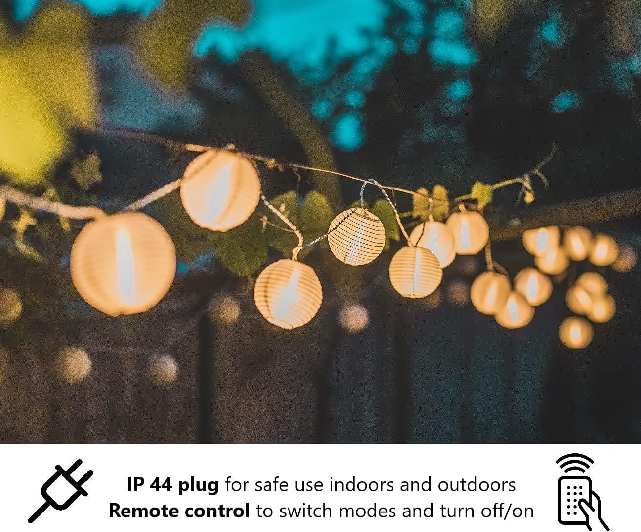 21ft Mini Lantern String Lights with Remote for Outdoor Weddings - Lasercutwraps Shop