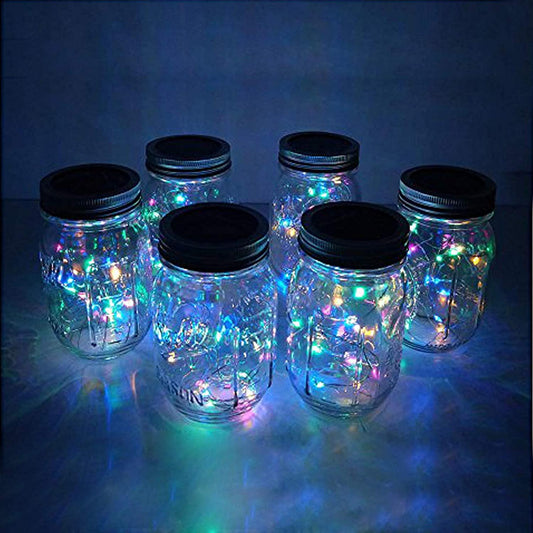 6 Pack Mason Jar Lights 20 LED Fairy String Lights for Patio Yard Garden Party Wedding Christmas Fit for Regular Mouth Jars(Jars Not Included) - Lasercutwraps Shop