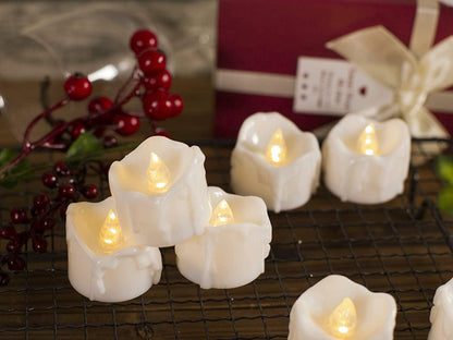 Timer Tea Lights, Flameless Flickering Auto Tea Lights Battery Operated, Auto-On 6 Hours and Off 18 Hours Everyday, Batteries Included - Lasercutwraps Shop