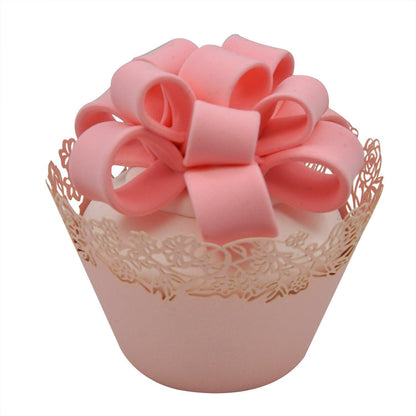 50 Pink Filigree Artistic Bake Cake Paper Cups Little Vine Lace Laser Cut Liner Baking Cup Muffin Case Trays for Wedding Party Birthday - Lasercutwraps Shop