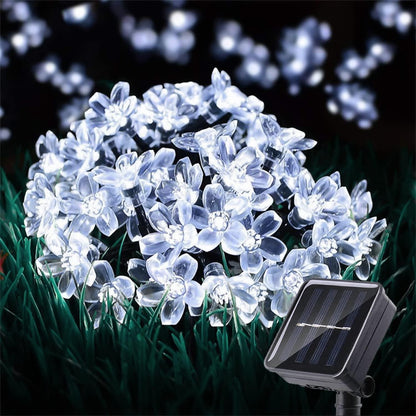 Solar Flower String Lights Outdoor Waterproof 50 LED Fairy Light Christmas Wedding Decorations - Lasercutwraps Shop