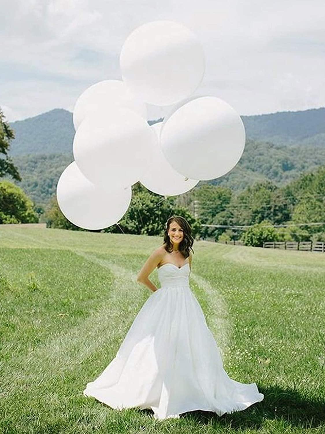 36 inch White Latex Balloons Large Round Balloon for Birthday Wedding Party Decorations - Lasercutwraps Shop