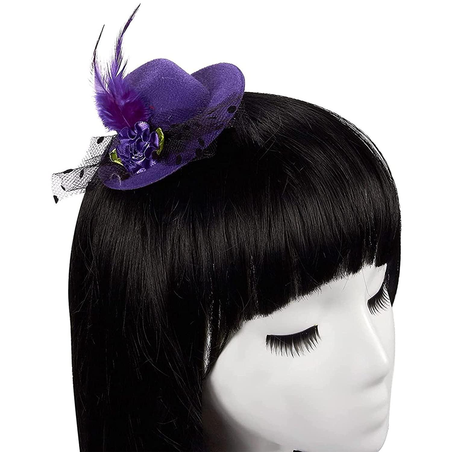 Tiny Tea Party hats for Girls, Women, Fancy Mini Decorative Hair Clips (4 inch, 6 Pack) - Lasercutwraps Shop