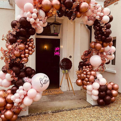 Autumn Balloons Garland Arch Kit 190PCS Rose Gold Chrome and Pink Latex Balloons for Birthday,Anniversary Party - Lasercutwraps Shop