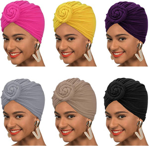 6 Pcs Pre Tied Knot Head Wraps for Women Turban African Headwrap - Lasercutwraps Shop