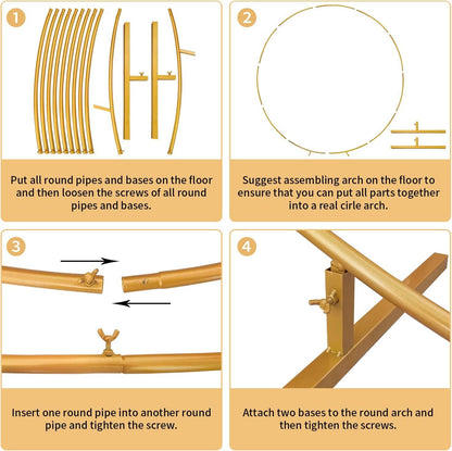 Wedding Arches for Ceremony Wedding Arch Circle Backdrop Stand Round Backdrop Stand Balloon Arch Stand Circle Balloon Arch Frame - Lasercutwraps Shop