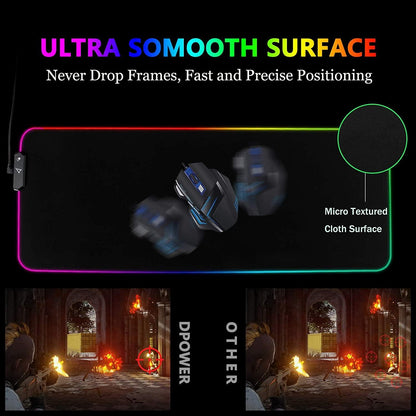 RGB Gaming Mouse Pad - Large Extended 13 Lighting Mode LED Soft Mouse Pad - Lasercutwraps Shop