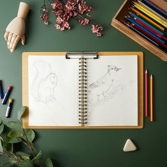 Large Landscape Clipboard, Wooden Lap Board for Drawing and Sketching with Low Profile Clip (17 x 11 In) - Lasercutwraps Shop