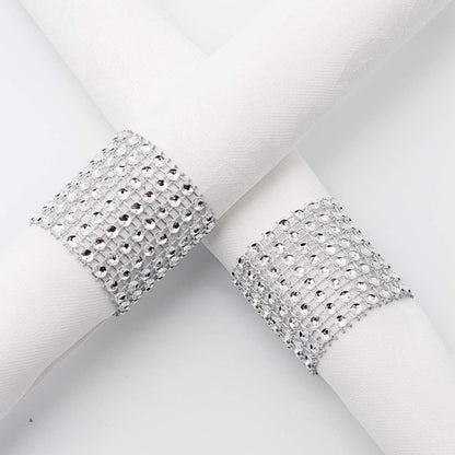 Rhinestone Napkin Rings Diamond Adornment for Place Settings, Wedding Receptions - Lasercutwraps Shop