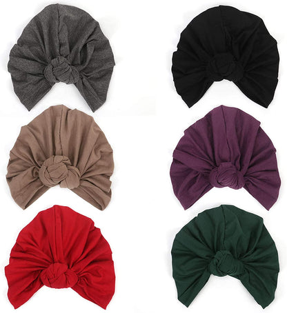 6 Pcs Pre Tied Knot Head Wraps for Women Turban African Headwrap - Lasercutwraps Shop