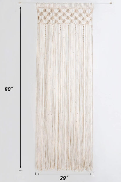 Macrame Curtain Wall Hanging, Doorway Window Curtains Decor, 29" W x 80" L - Lasercutwraps Shop
