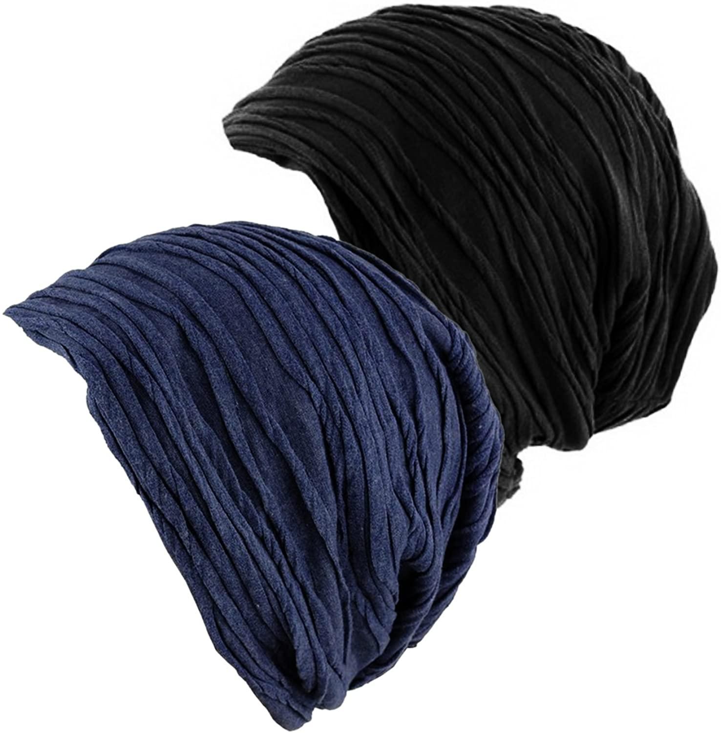 Women Beanies Hat 2 Pack, Chemo Headwear Cancer Chemo Caps Slouchy Beanie for Women Men - Lasercutwraps Shop