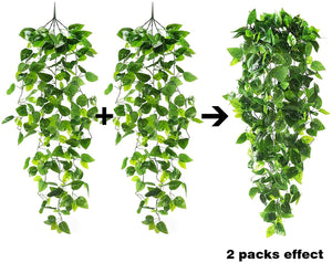 2pcs Artificial Hanging Plants 3.6ft Fake Ivy Vine Fake Ivy Leaves for –  Lasercutwraps Shop