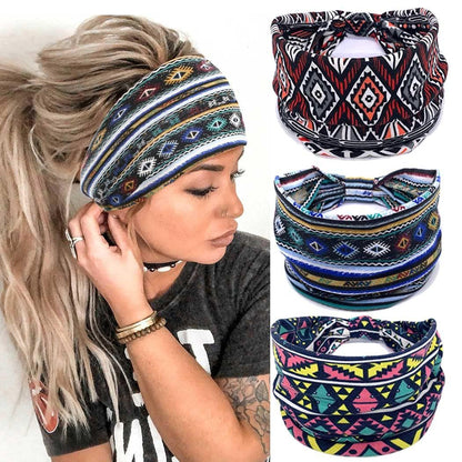 Boho Headbands Leopard Hair Bands Knoted Turban Headband Stretch Twist Head Wraps Stripe Cloth Head Bands for Women and Girls 3 Pcs - Lasercutwraps Shop