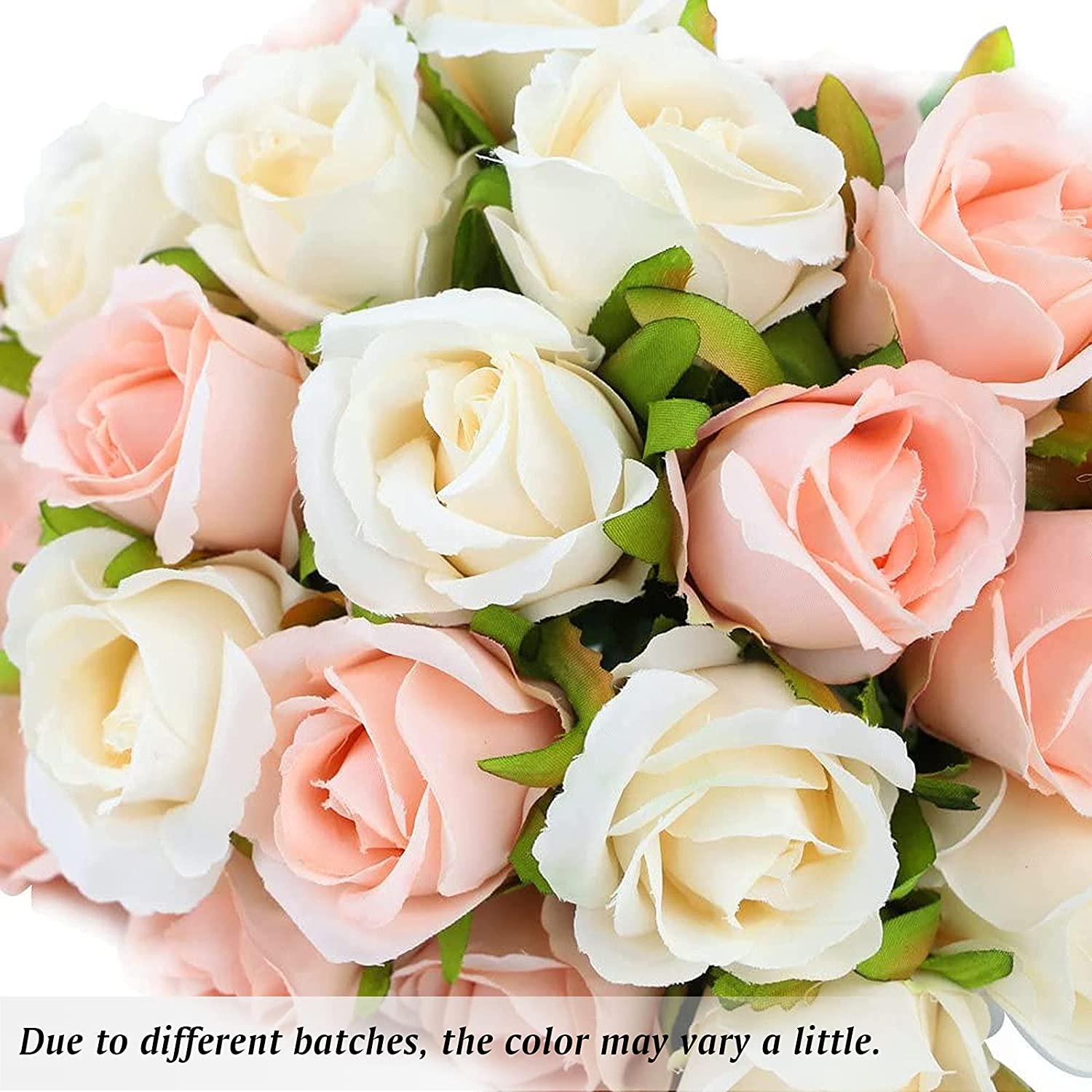 24 Heads Artificial Rose Flowers Bouquet Silk Flowers Rose for Home Bridal Wedding Party - Lasercutwraps Shop