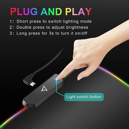 RGB Gaming Mouse Pad - Large Extended 13 Lighting Mode LED Soft Mouse Pad - Lasercutwraps Shop