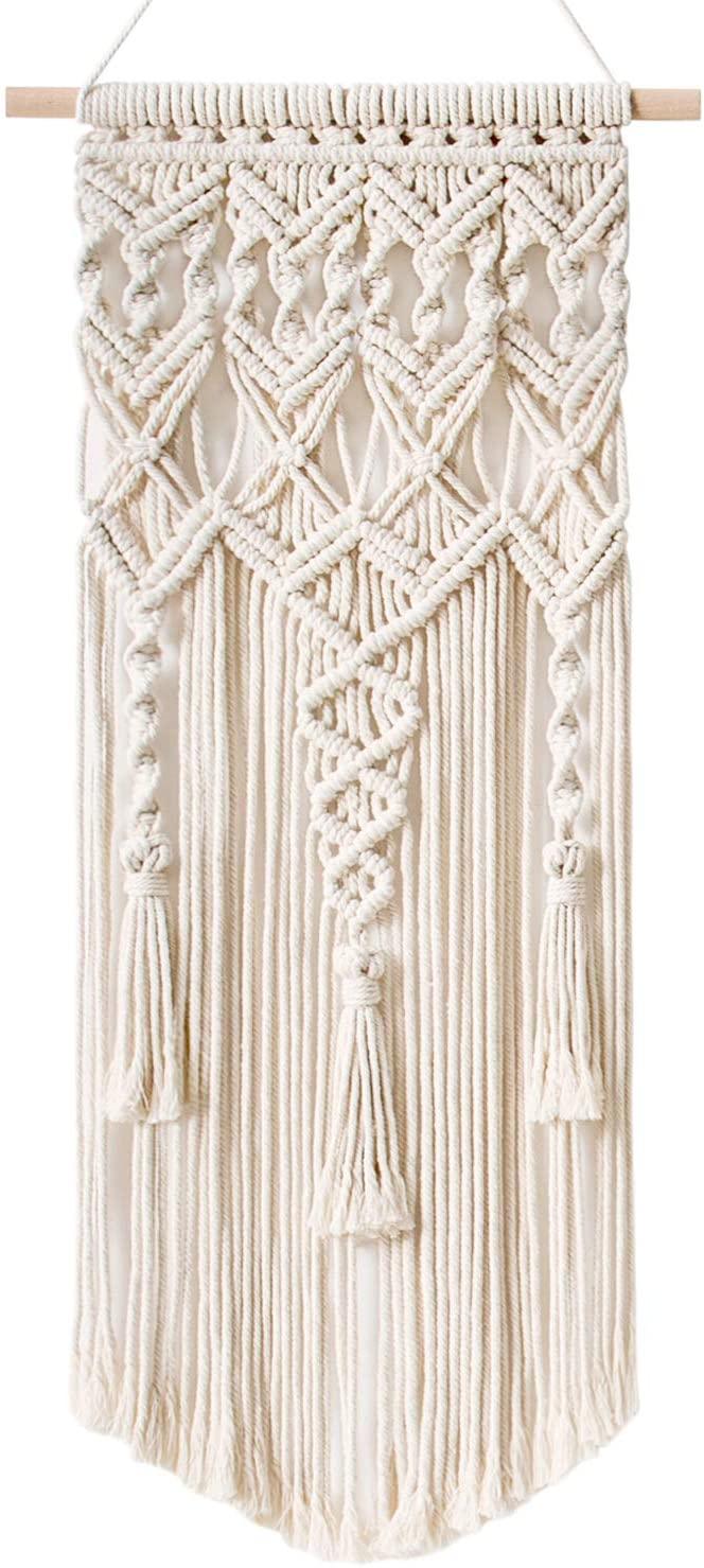 Macrame Wall Hanging Boho Home Chic Bohemian Geometric Woven Art 13" x 29" - Lasercutwraps Shop