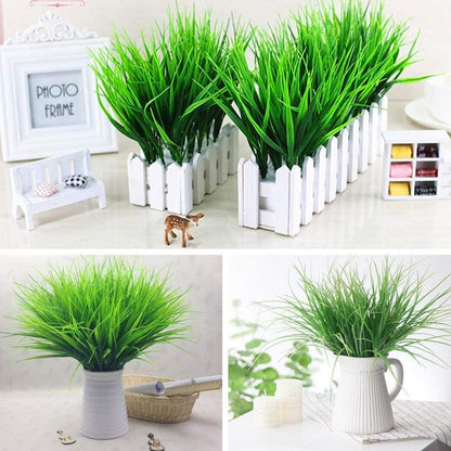 14pcs Artificial Plants Outdoor, UV Resistant Fake Grass Outdoor Plants, Plastic Wheat Grass Artificial Greenery Shrubs for Outside - Lasercutwraps Shop