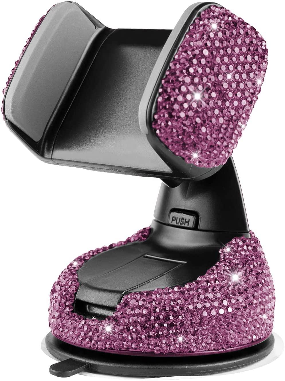 Car Phone Mount Cell Phone Holder with One More Air Vent Base,Bling Crystal Universal Phone Mount Holder Cradle for Dashboard - Lasercutwraps Shop