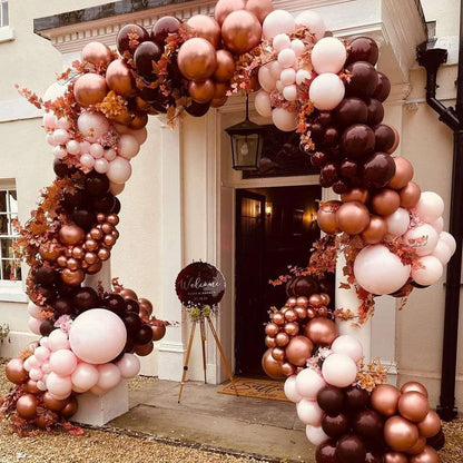 Autumn Balloons Garland Arch Kit 190PCS Rose Gold Chrome and Pink Latex Balloons for Birthday,Anniversary Party - Lasercutwraps Shop