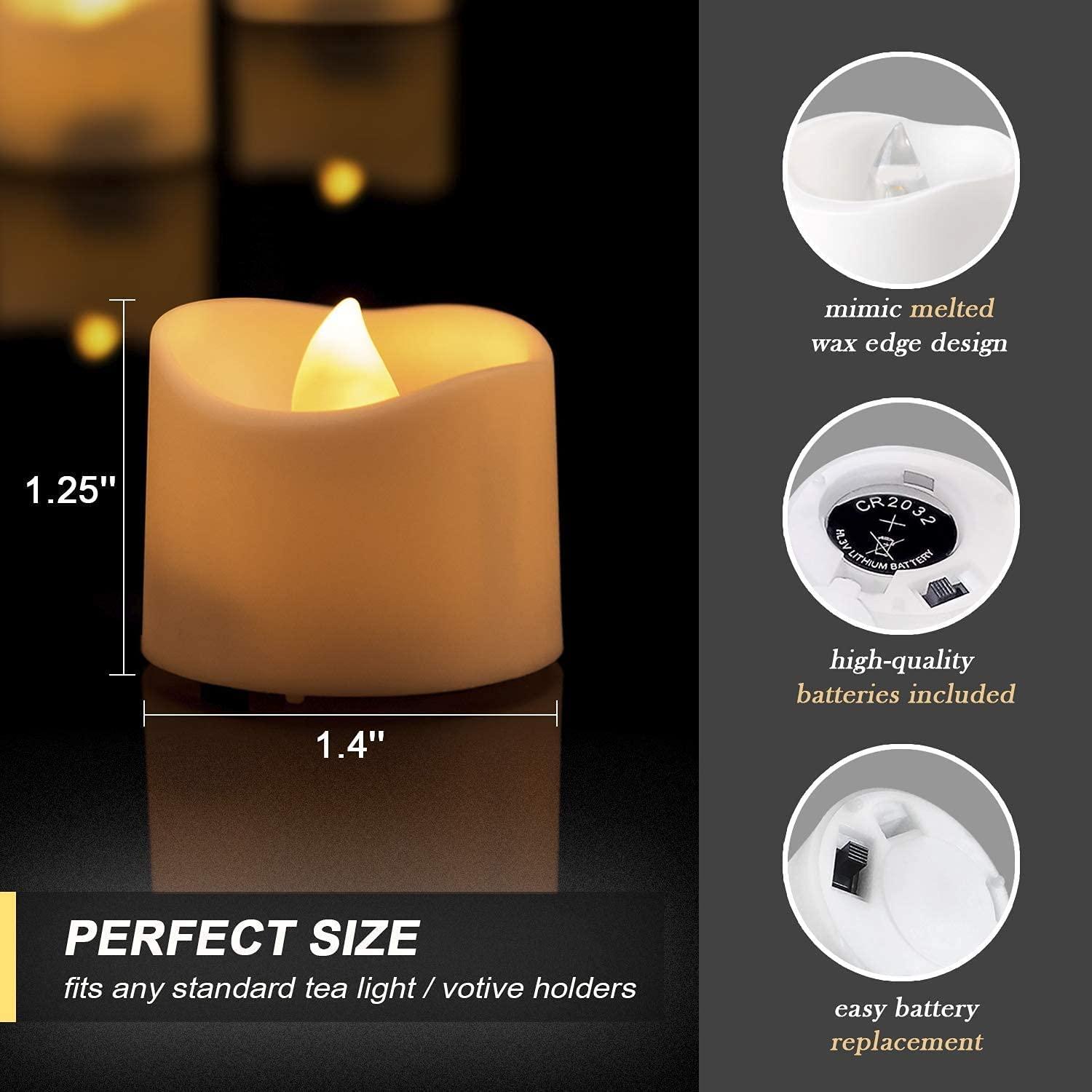 LED Candles, Lasts 3X Longer 150 Hours, Realistic Tea Lights, LED Tea Lights, Flickering Bright Tealights,, Batteries Included, Set of 12 - Lasercutwraps Shop