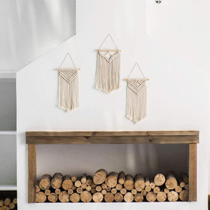 Small Macrame Wall Hanging, 3 Pack Art Woven Wall Decor Boho Style - Lasercutwraps Shop