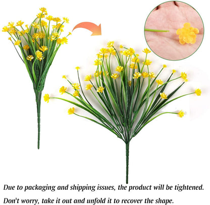 9pcs Artificial Flowers Outdoor UV Resistant Outdoors Fake Plants Faux Plastic Flower for Hanging Planters Outside Porch Vase Home Window Decoration - Lasercutwraps Shop