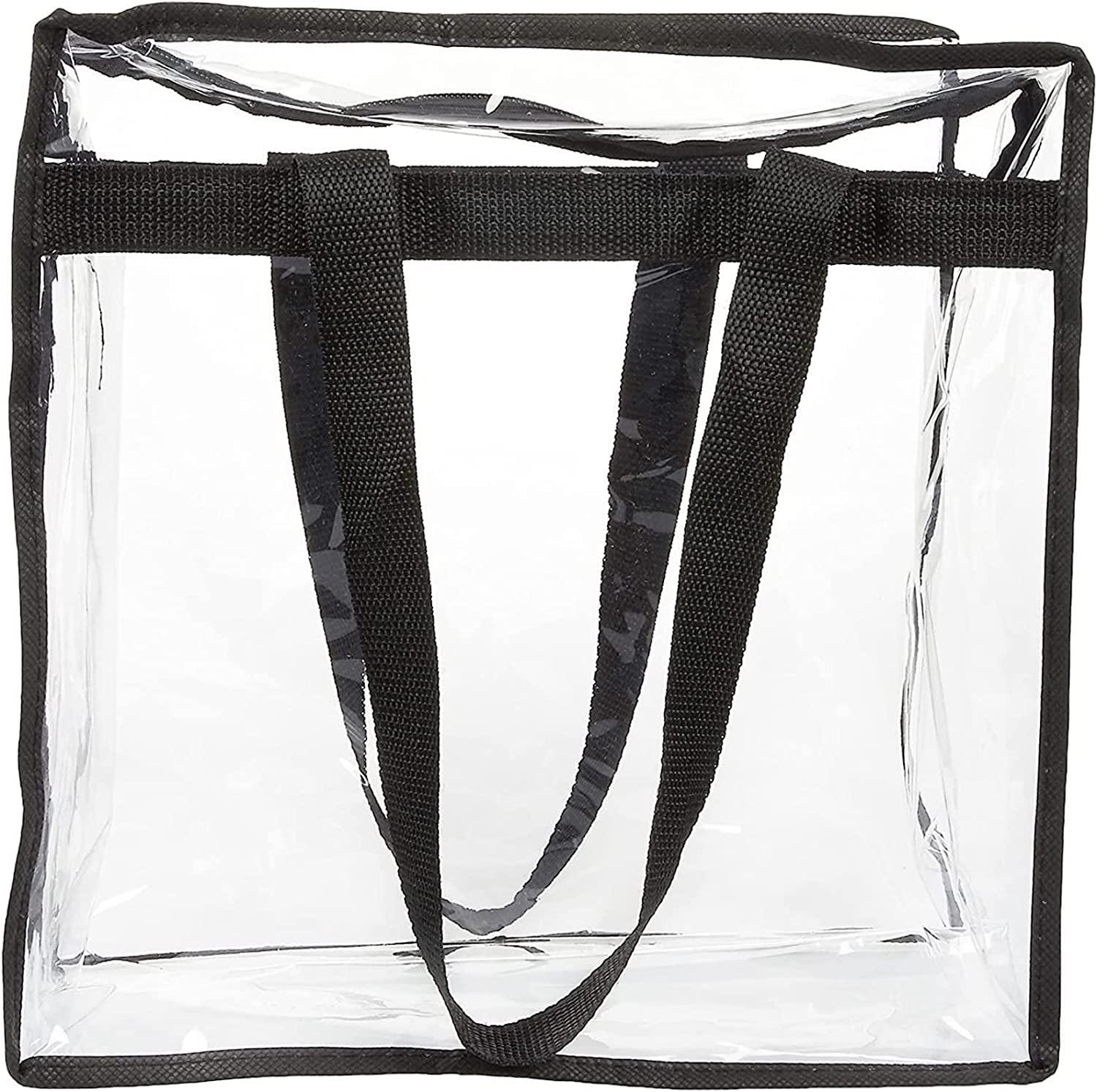 Stadium Approved Clear Plastic Tote Bags with Handles (12x12x6 In, 2 Pack) - Lasercutwraps Shop