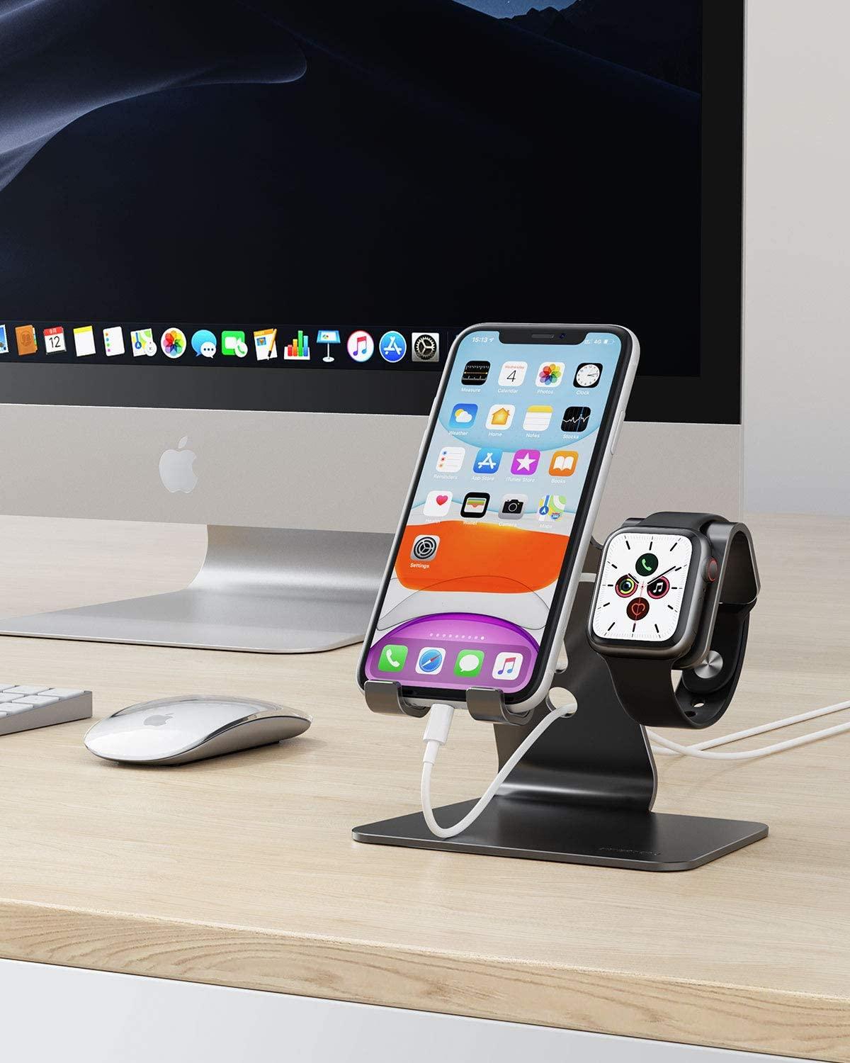 2 in 1 Universal Desktop Stand Holder for iPhone and Apple Watch - Lasercutwraps Shop