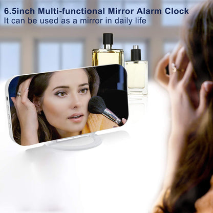 Digital Clock Large Display, LED Electric Alarm Clocks Mirror Surface for Makeup with Diming Mode - Lasercutwraps Shop