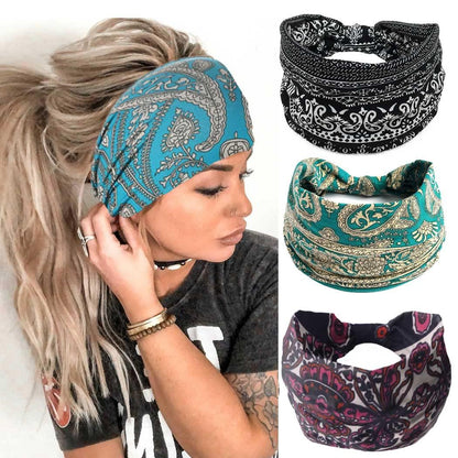 Boho Headbands Leopard Hair Bands Knoted Turban Headband Stretch Twist Head Wraps Stripe Cloth Head Bands for Women and Girls 3 Pcs - Lasercutwraps Shop