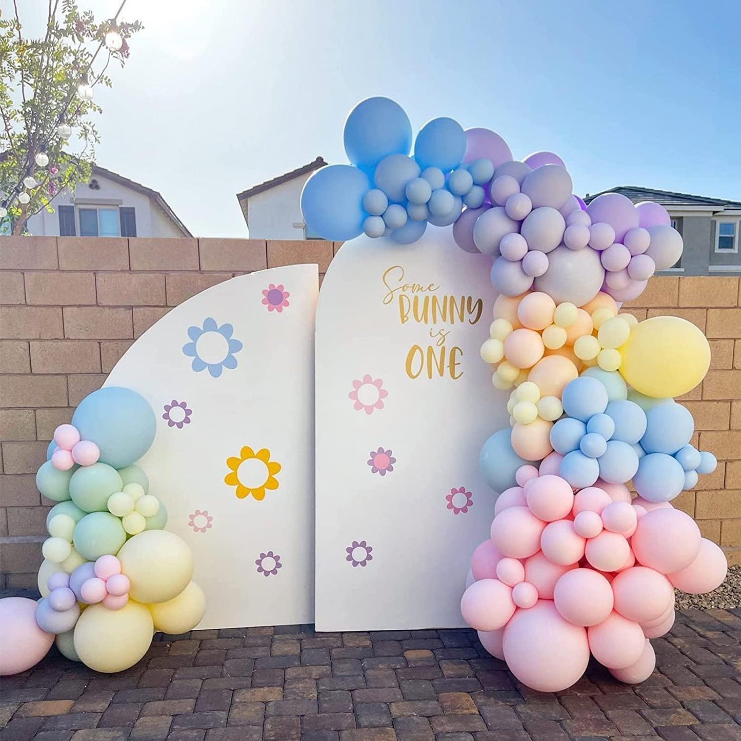 189PCS Pastel Balloons Garland Arch Kit Macaron Rainbow Balloons Purple Blue Pink Yellow Latex Balloon - Lasercutwraps Shop