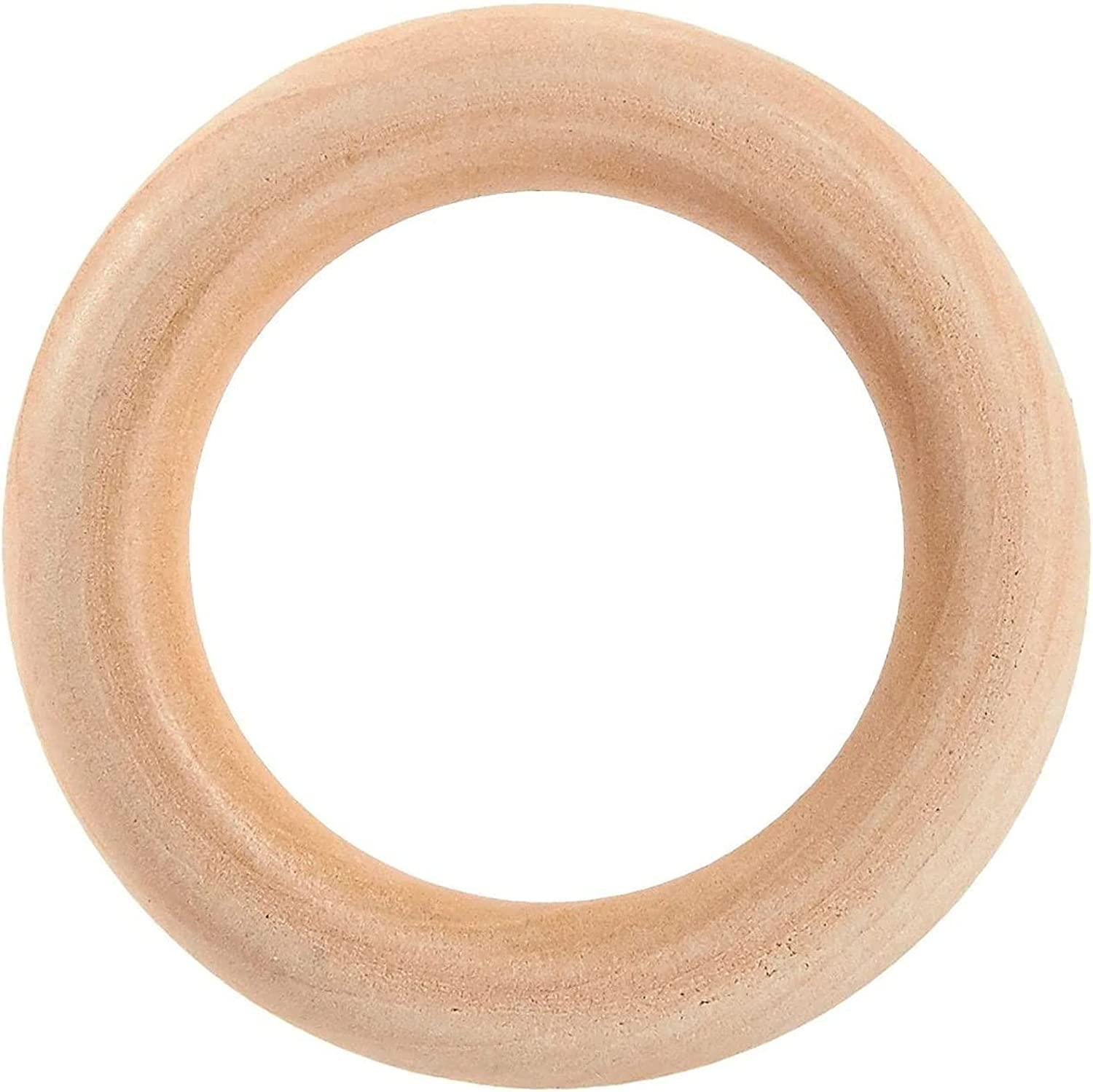 20 Pack Unfinished Natural Wooden Rings for Crafts, Macrame (2.2 Inch) - Lasercutwraps Shop