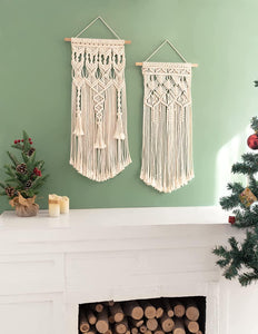 2 Pcs Macrame Woven Wall Hanging Boho Home Chic Bohemian Geometric Art Decor - Lasercutwraps Shop