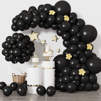 129pcs Black Balloons Latex Balloons Different Sizes 18 12 10 5 Inch Party Balloon Kit for Birthday Party Graduation Baby Shower Wedding Holiday Balloon Decoration - Lasercutwraps Shop