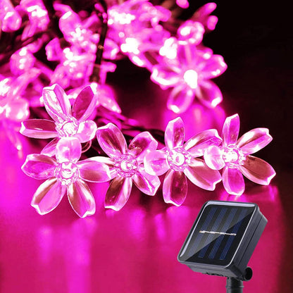 Solar Flower String Lights Outdoor Waterproof 50 LED Fairy Light Christmas Wedding Decorations - Lasercutwraps Shop